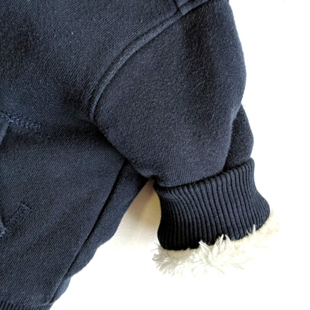 joe fresh navy warm lined zip-up hoodie sweatshirt 3-6 months baby boy - Picture 4 of 8